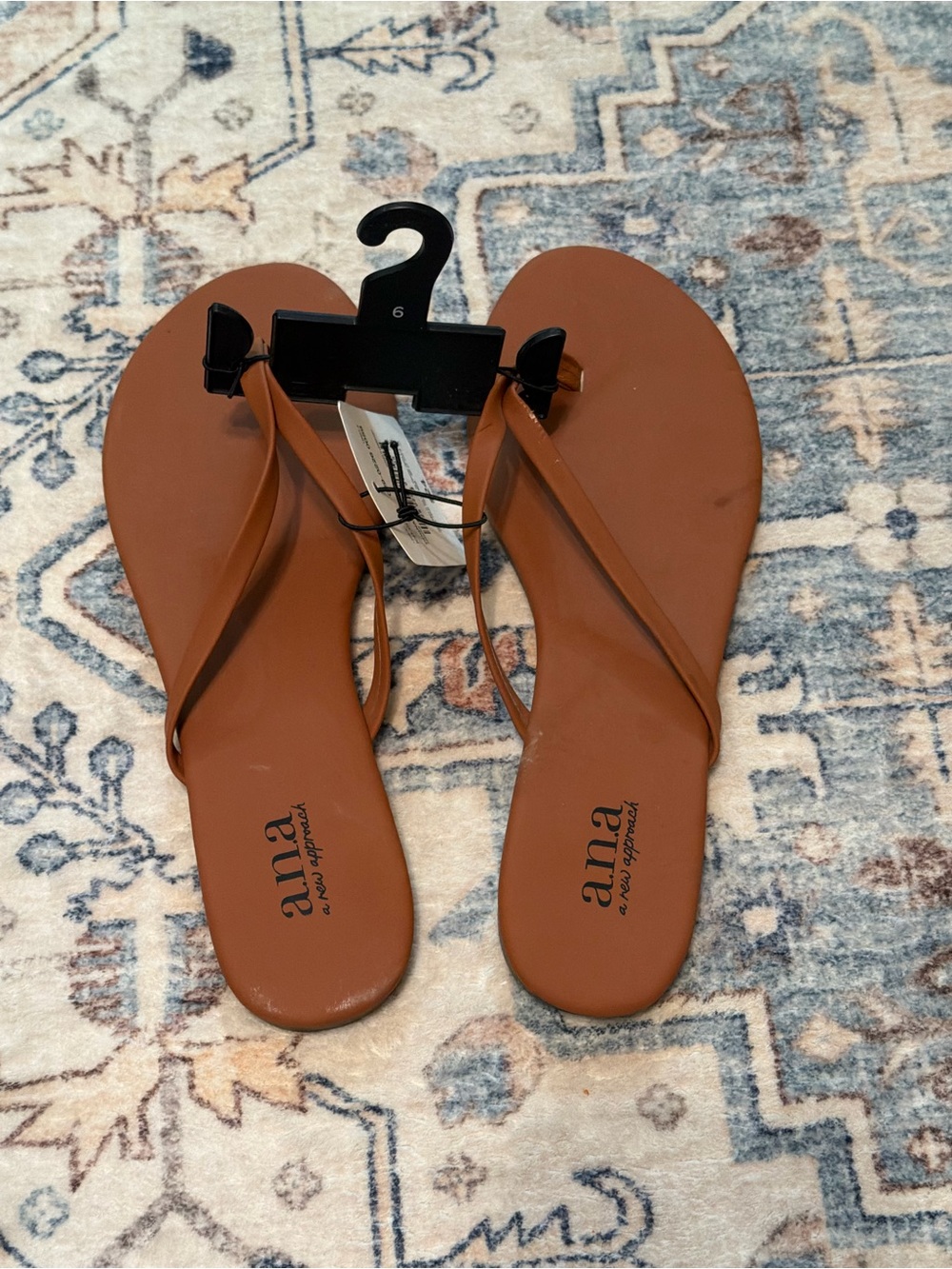 a.n.a Tan Brown T-Strap Flip Flops - Picture 4 of 5
